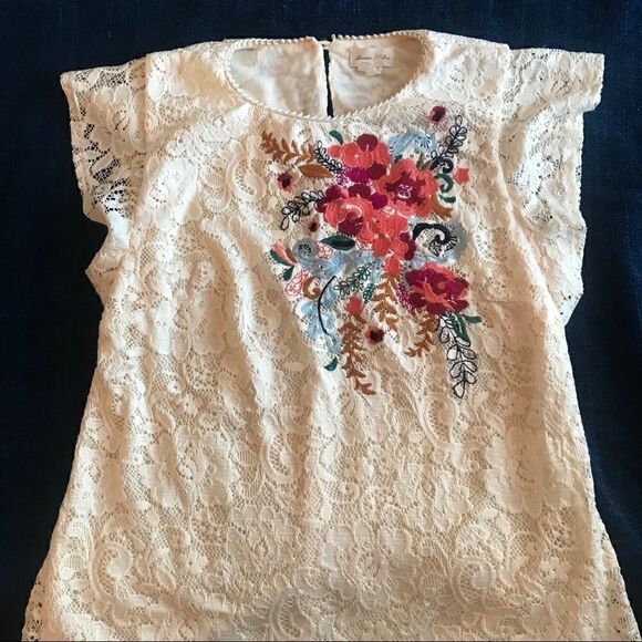 Anthro Meadow Rue Lace blouse size S - Picture 4 of 8